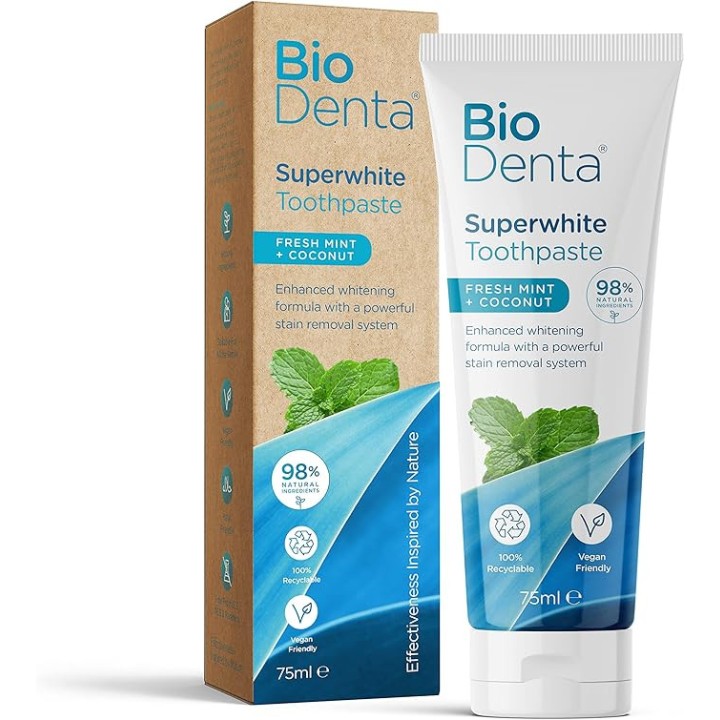 SUPERWHITE HAMBAPASTA MÜNT + KOOKOS BIODENTA™ 75 ML