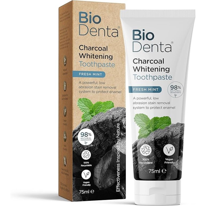 Valge söega hambapasta piparmünt BioDenta™ 75 ml